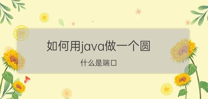 如何用java做一个圆 什么是端口？到底是做什么的呢？